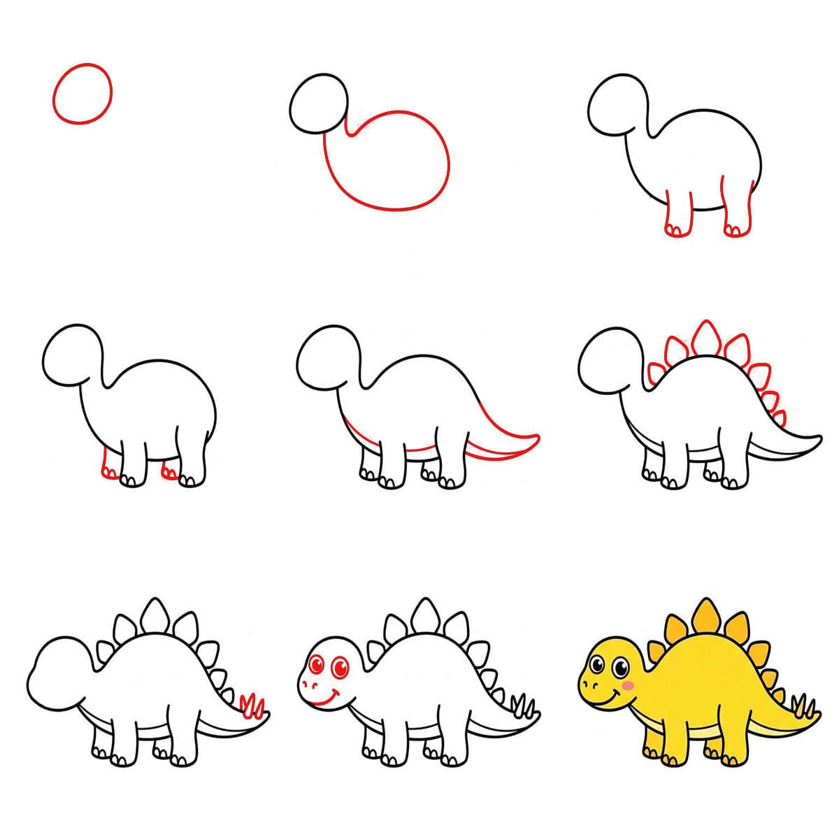 Stegosaurus Dinosaurier zeichnen ideen