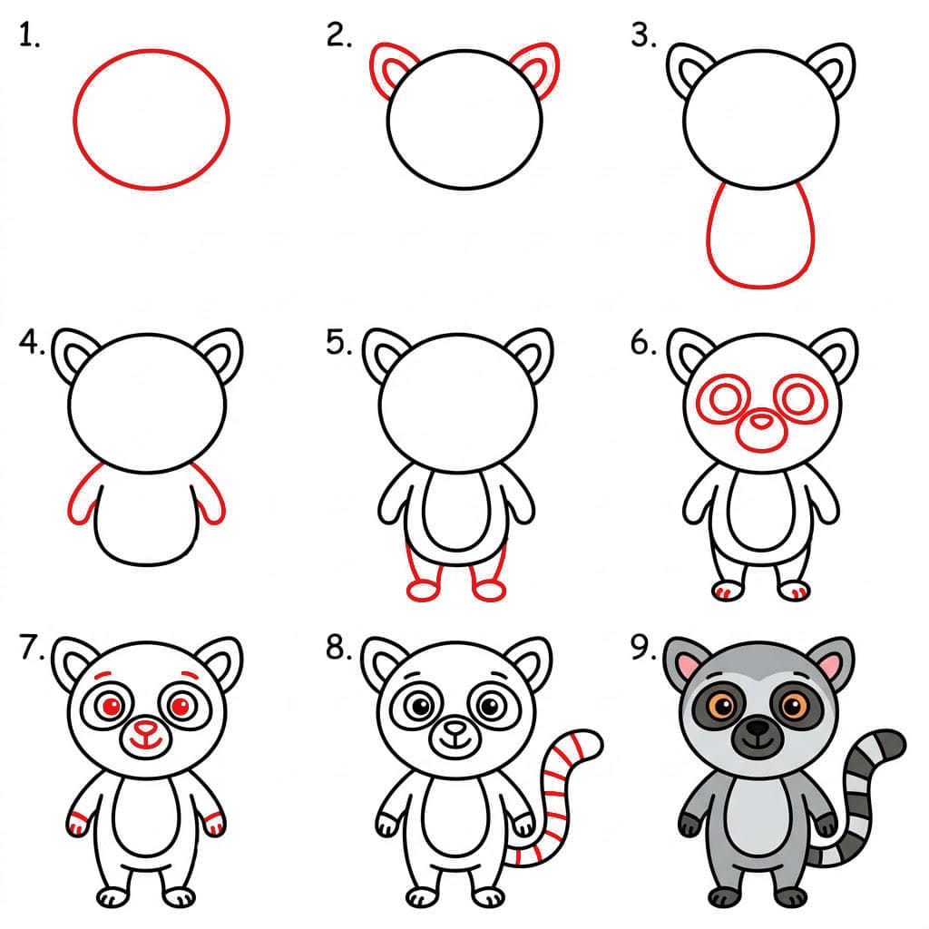 Süßer chibi lemur zeichnen ideen