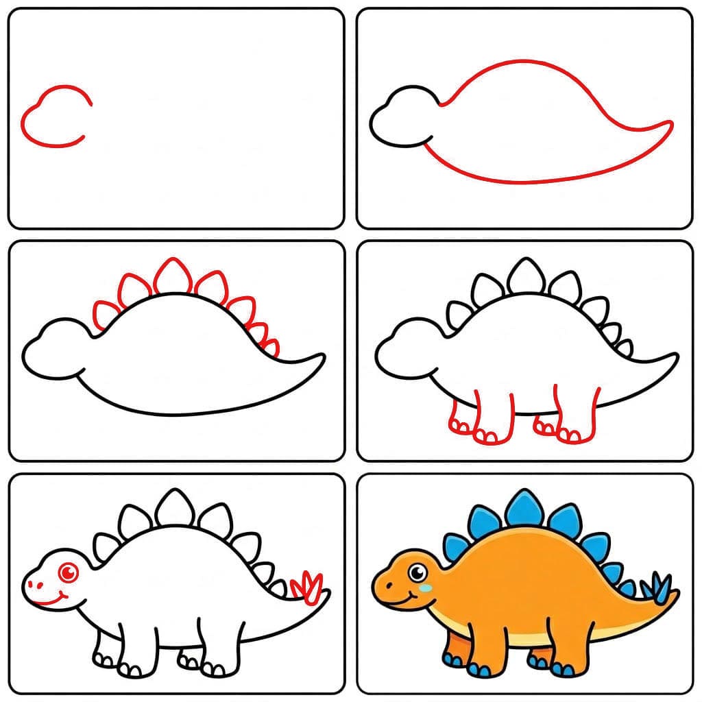 Süßer Stegosaurus zeichnen ideen