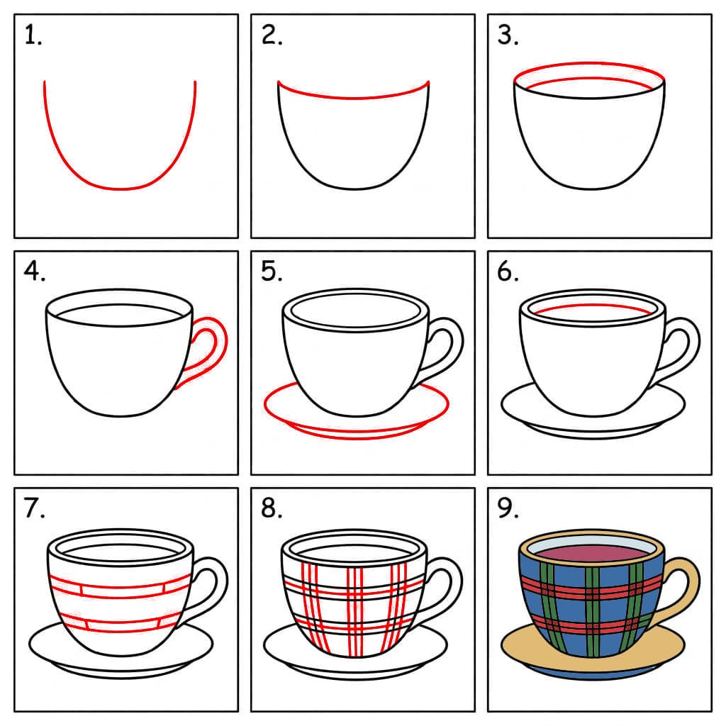 Teetasse Einfache zeichnen ideen