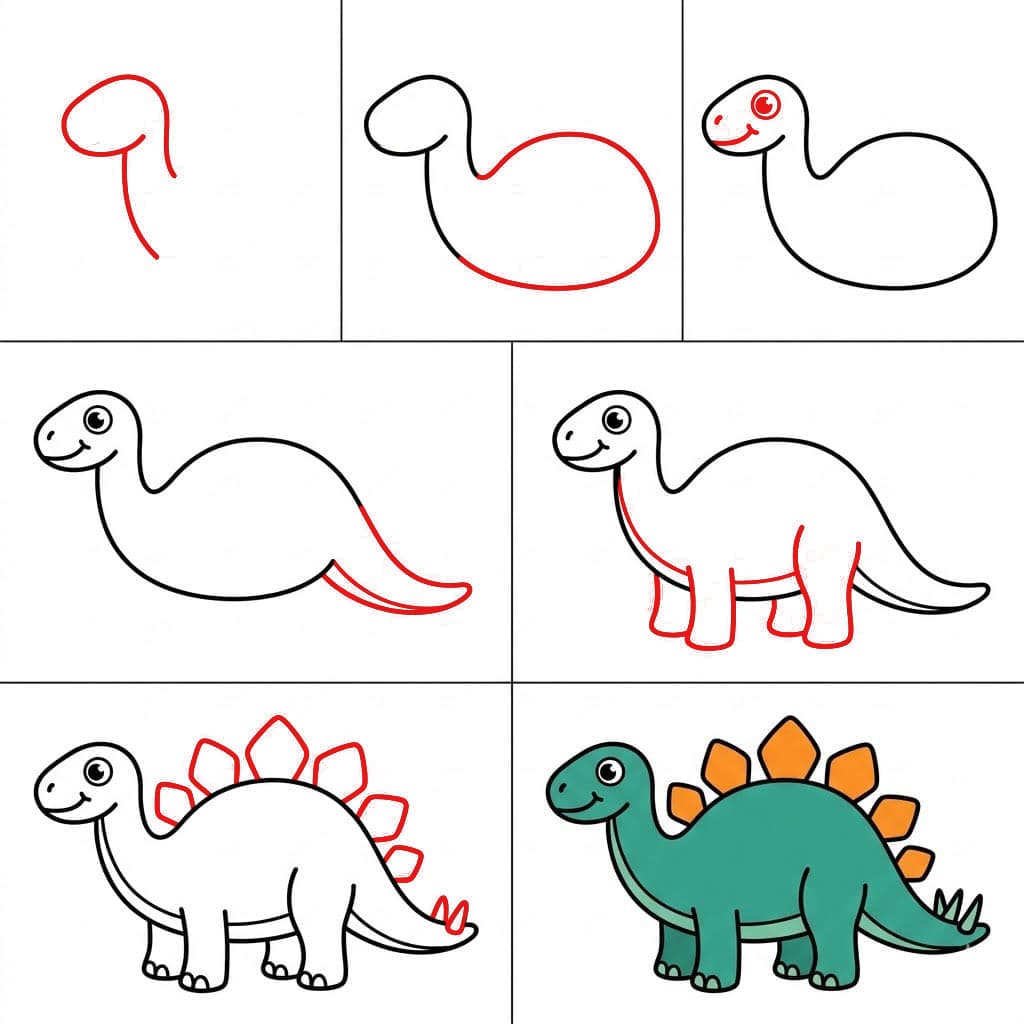 Türkisfarbener Stegosaurus zeichnen ideen
