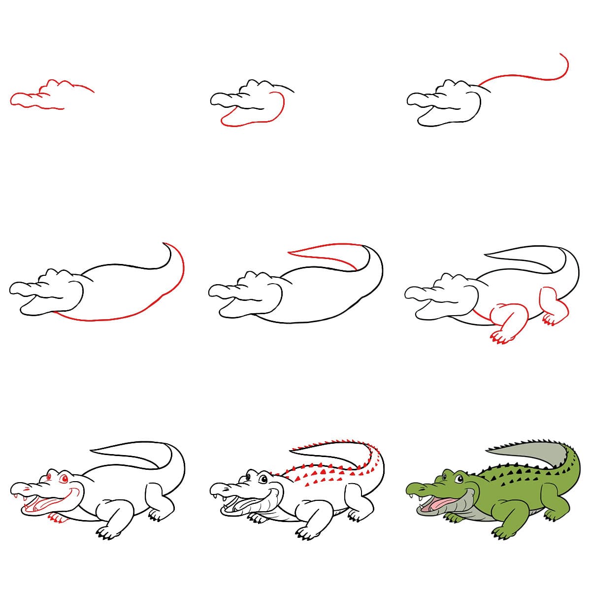 Wildes Krokodil zeichnen ideen