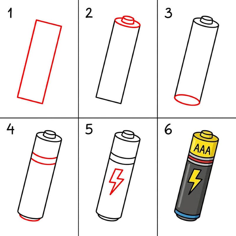 AAA-Batterie zeichnen ideen