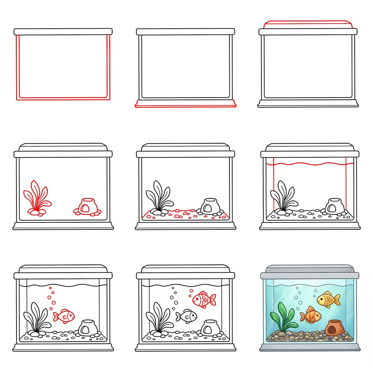 Aquarium zeichnen ideen