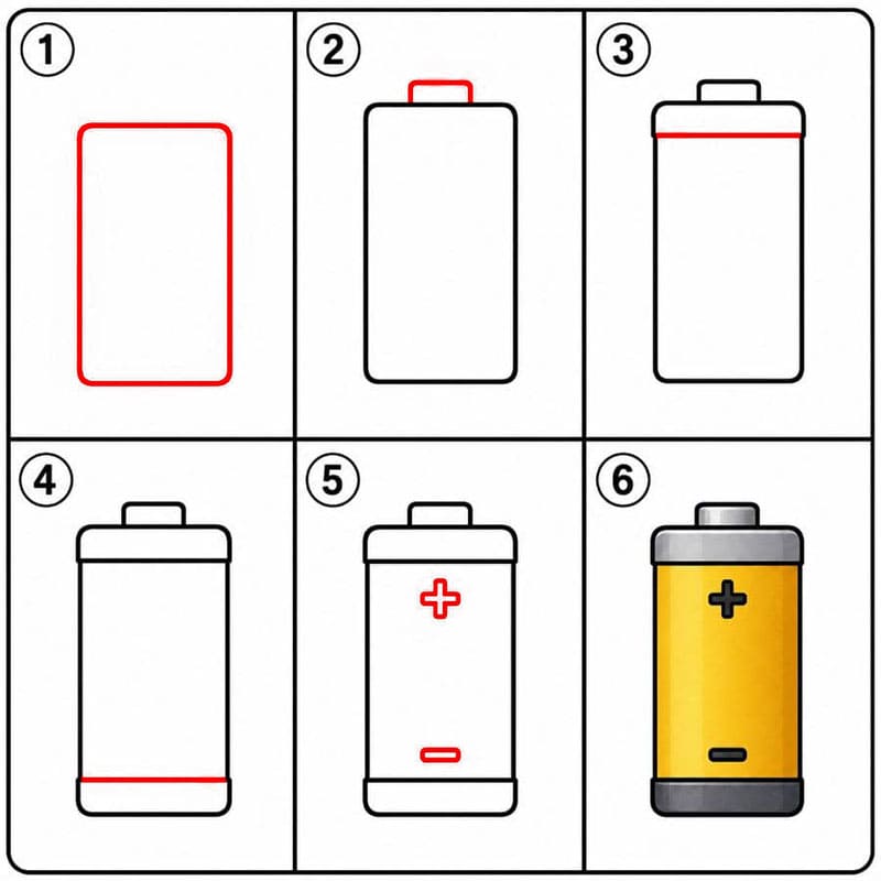 Batterie Einfache zeichnen ideen