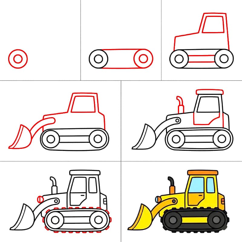 Baustellen Bulldozer zeichnen ideen