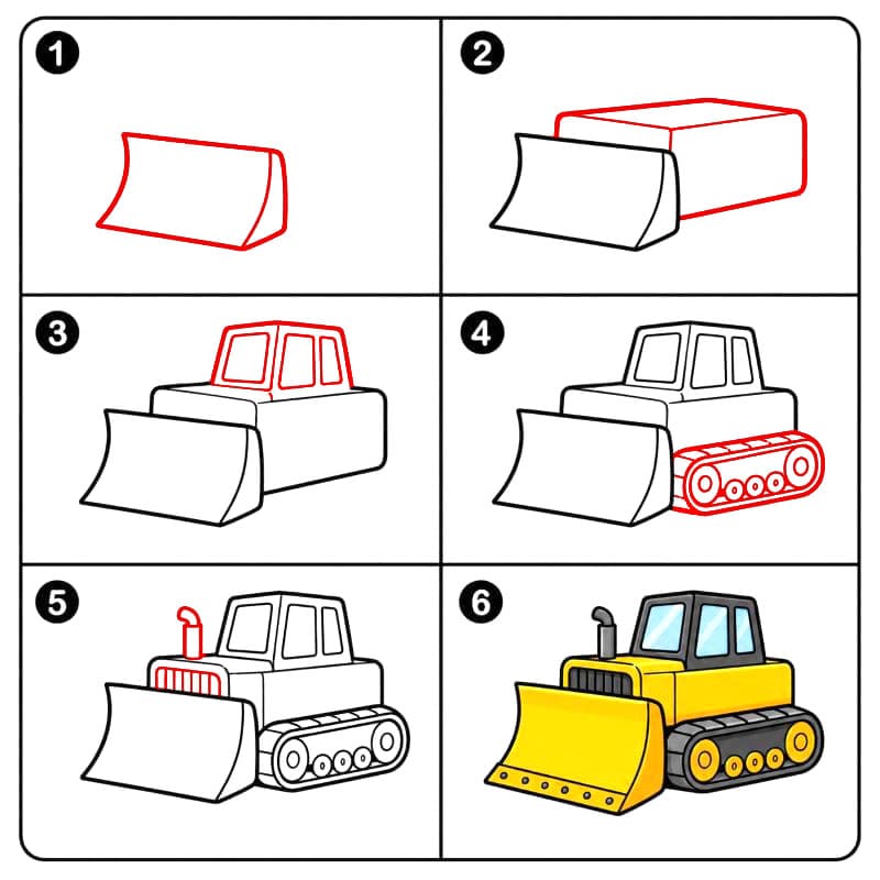 Bulldozer Baumaschine zeichnen ideen