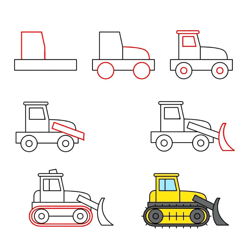 Bulldozer Einfacher zeichnen ideen