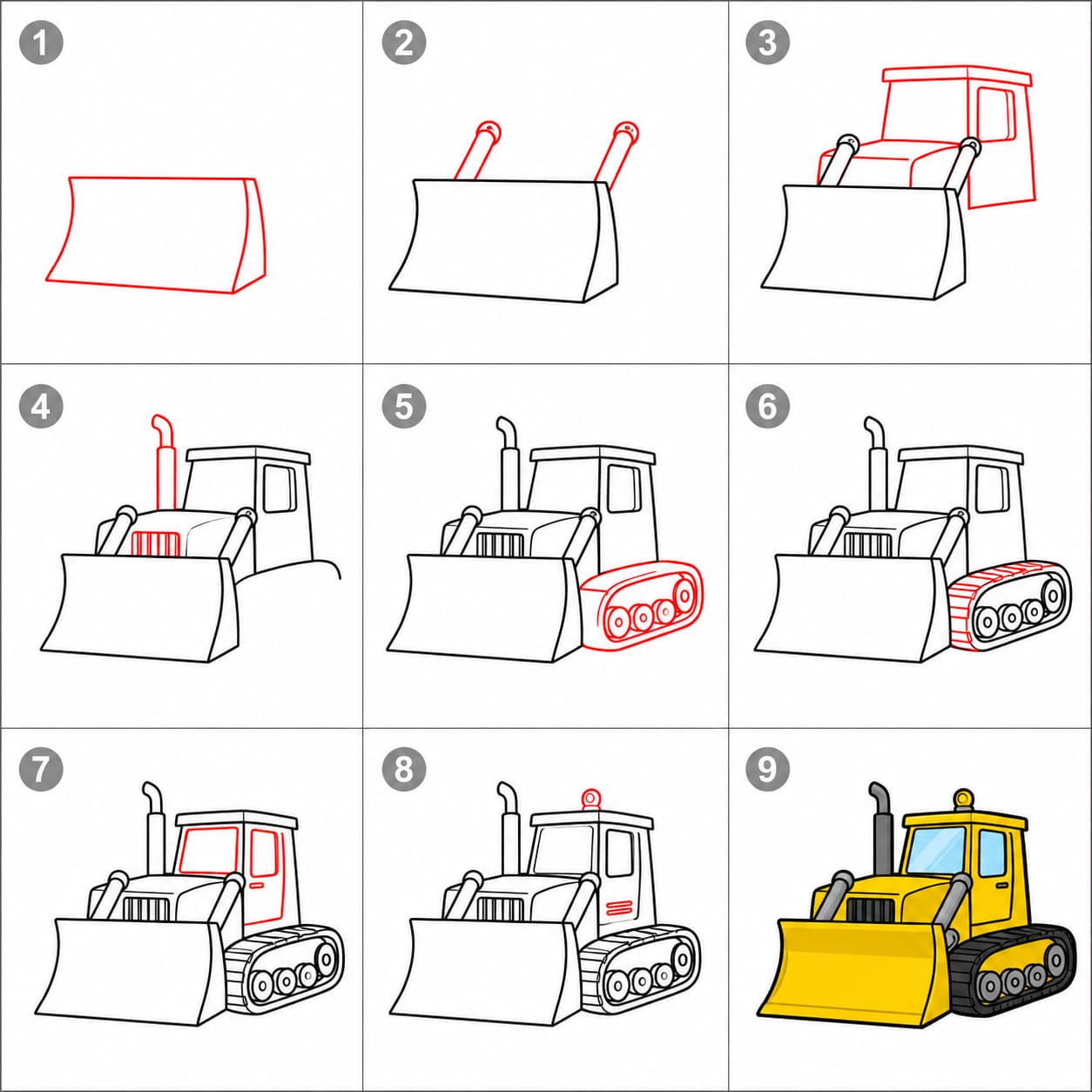 Bulldozer Maschine zeichnen ideen