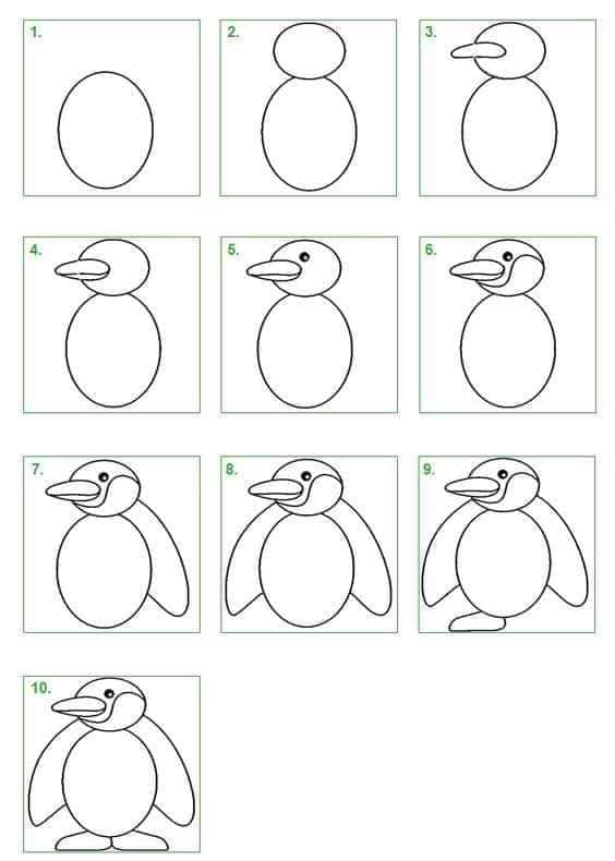 Ein Pinguin – Idee 9 zeichnen ideen