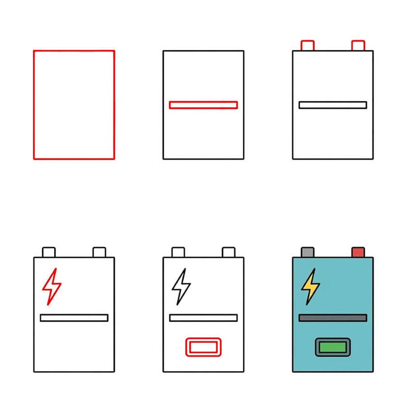 Elektrobatterie zeichnen ideen