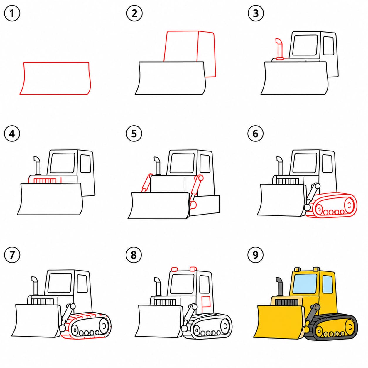 Großer Bulldozer zeichnen ideen