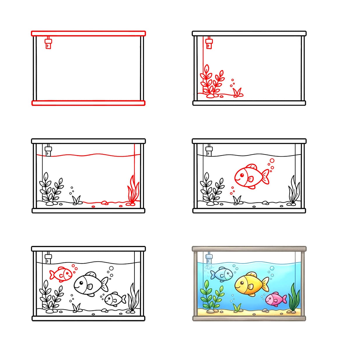 Karikatur Aquarium zeichnen ideen