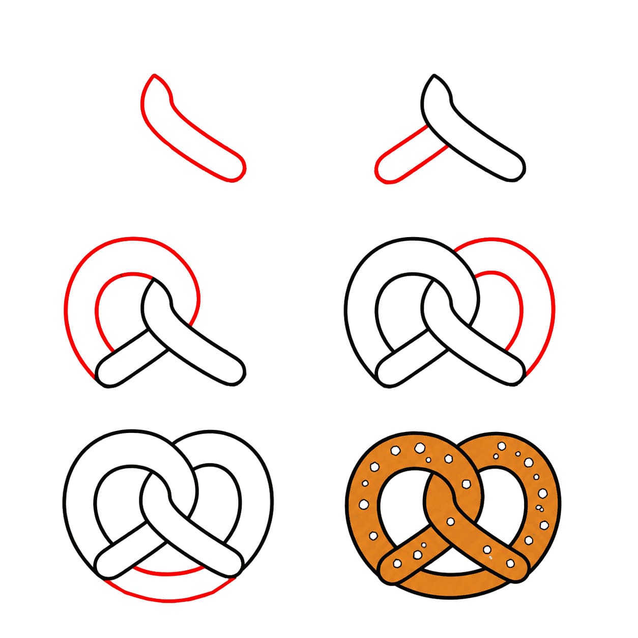 Klassische Brezel zeichnen ideen