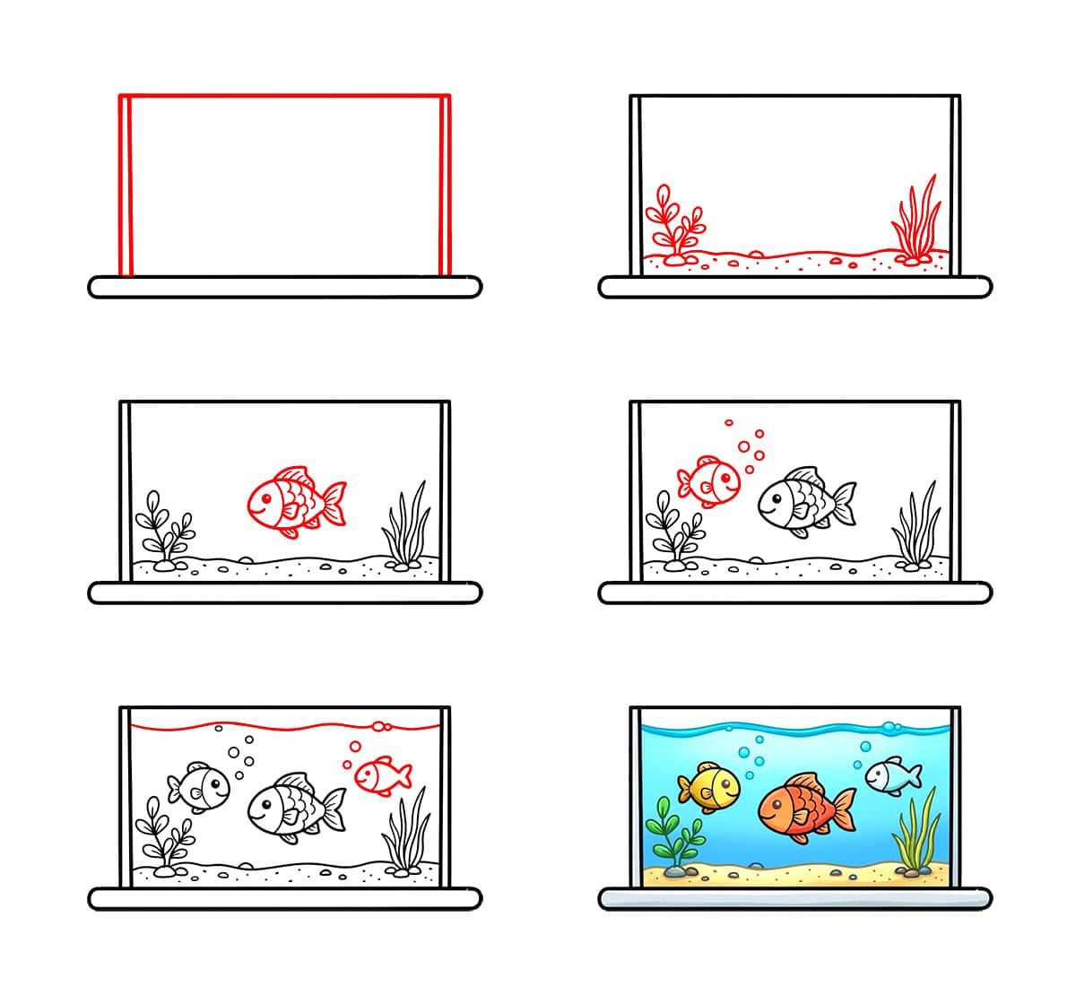 Niedliches Aquarium zeichnen ideen