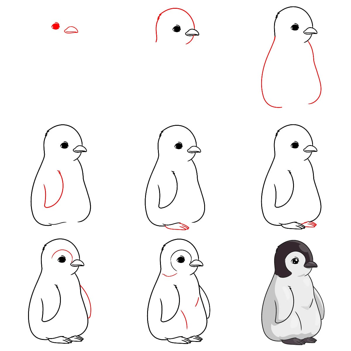 Pinguinbaby zeichnen ideen