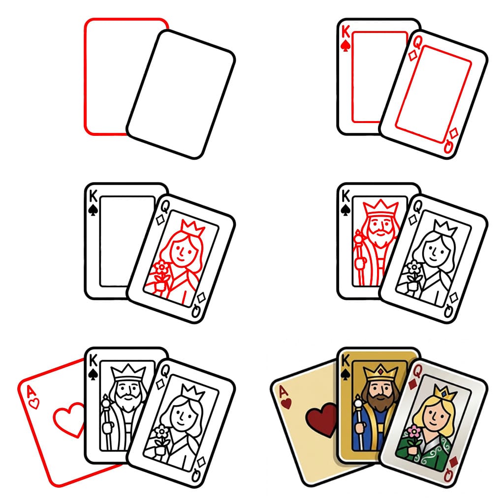 Spielkarten zum Ausdrucken bild zeichnen ideen