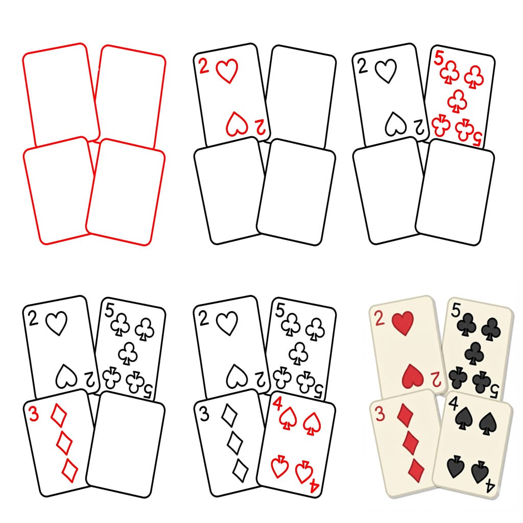 Spielkarten zum Ausdrucken zeichnen ideen