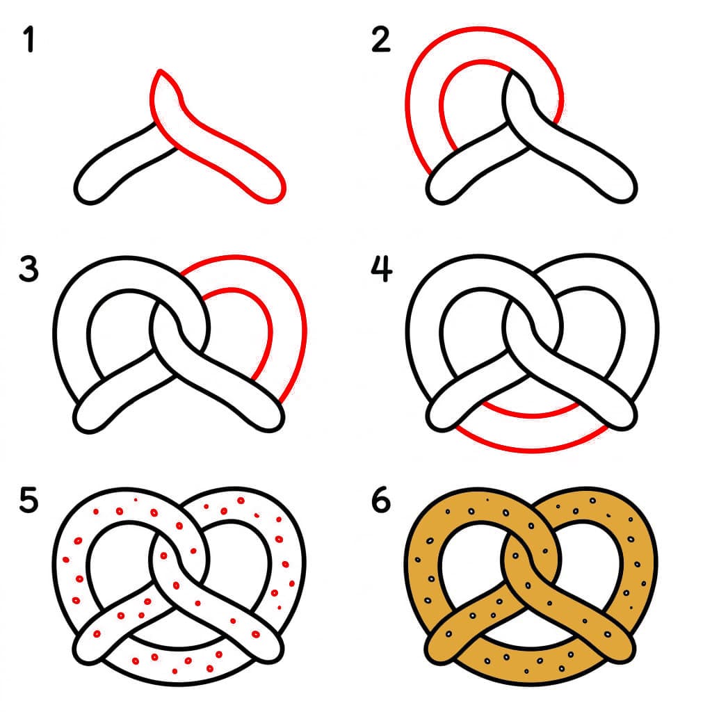 Traditionelle Brezel zeichnen ideen