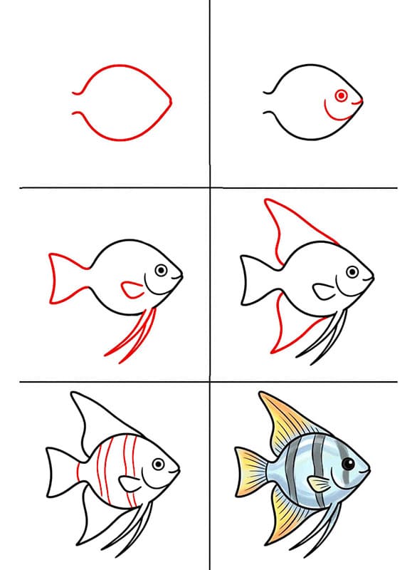 Einfache Kaiserfische zeichnen ideen