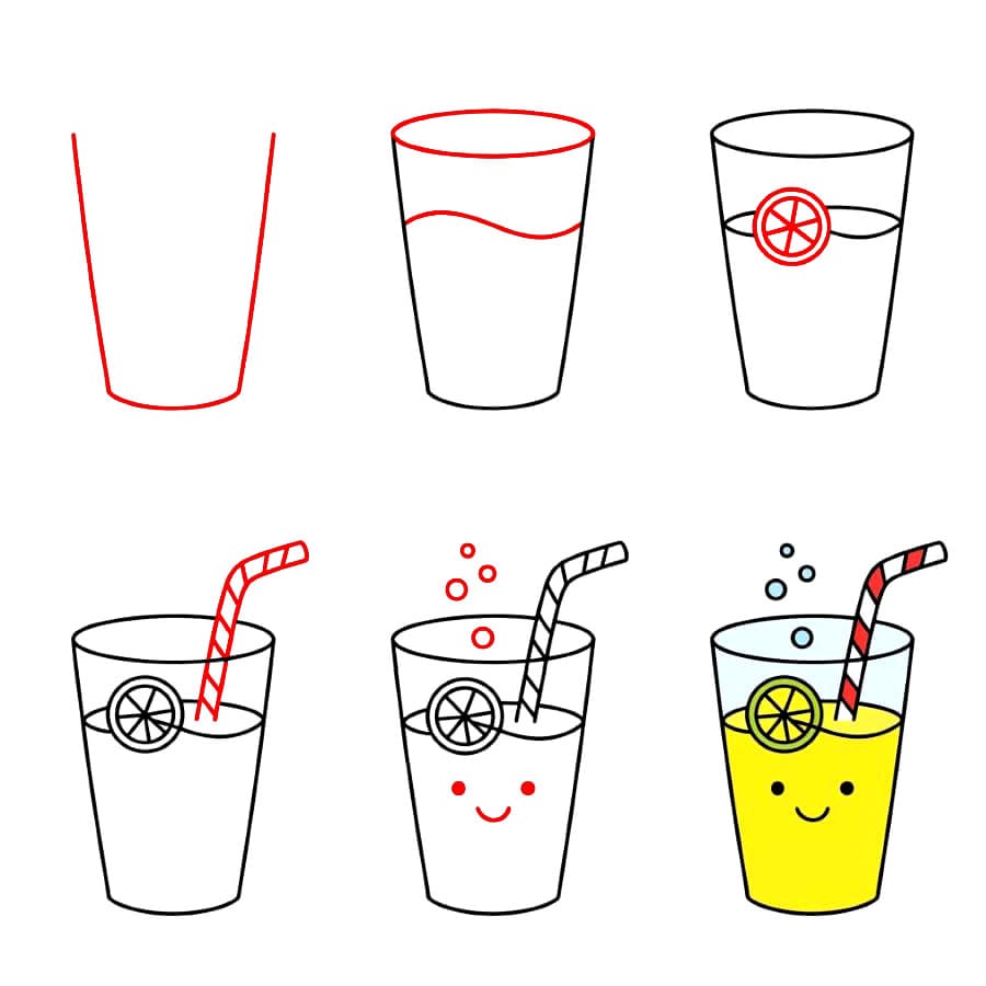 Einfaches Limonadenglas zeichnen ideen