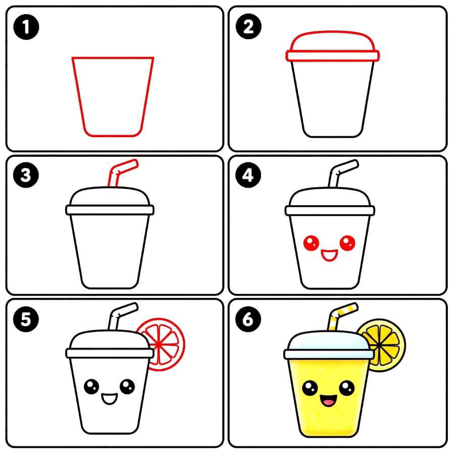 Entzückender Limonadenbecher zeichnen ideen