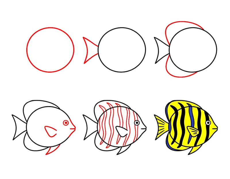 Gelbe Kaiserfische zeichnen ideen