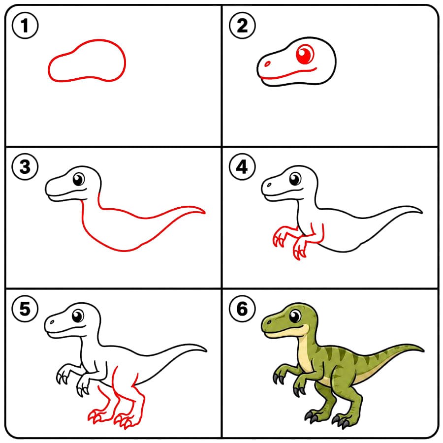 Jurassic Velociraptor zeichnen ideen