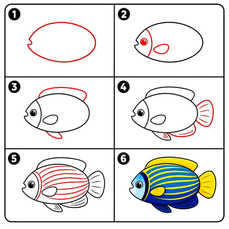 Kaiserfische Einfache zeichnen ideen