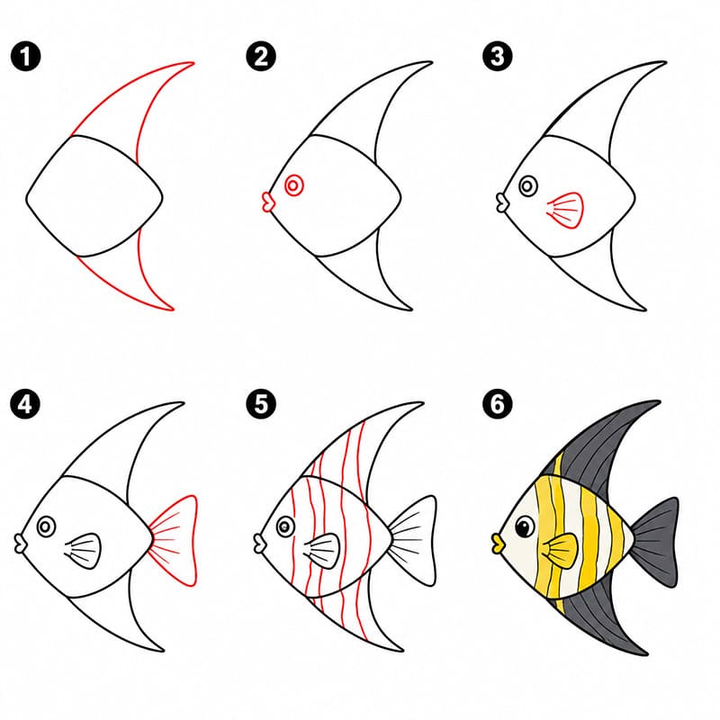 Kaiserfische ganz einfach zeichnen zeichnen ideen