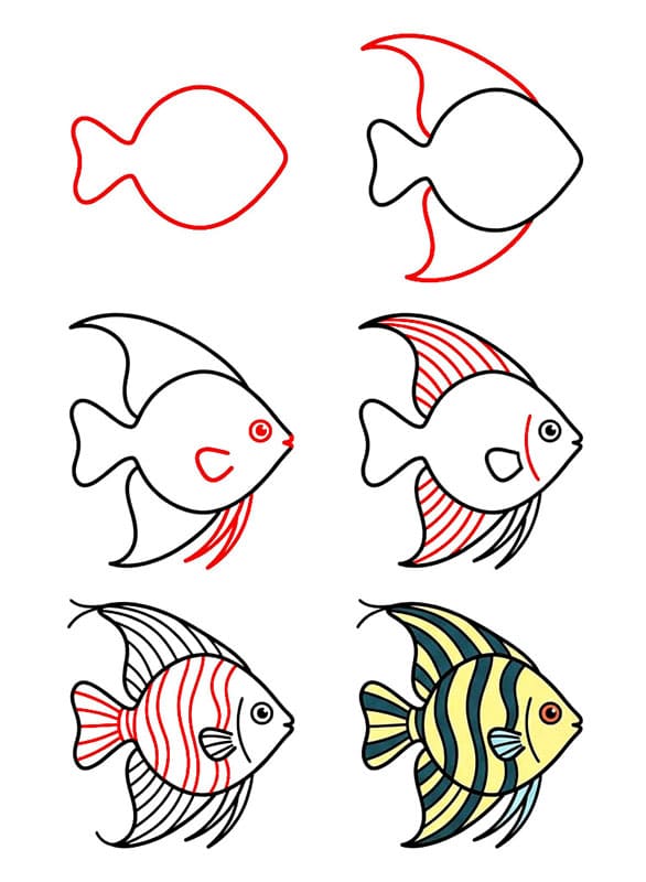 Kaiserfische mit Streifen zeichnen ideen