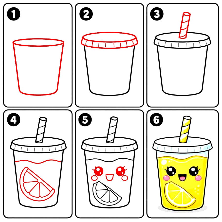 Kawaii Limonadenbecher zeichnen ideen
