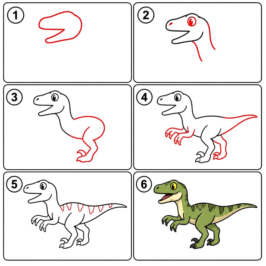Velociraptor zeichnen ideen