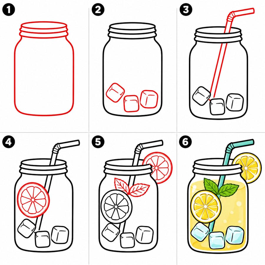 Limonaden Druckvorlage zeichnen ideen