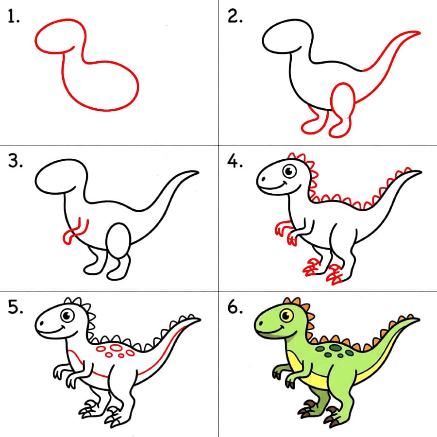 Süßer Velociraptor zeichnen ideen