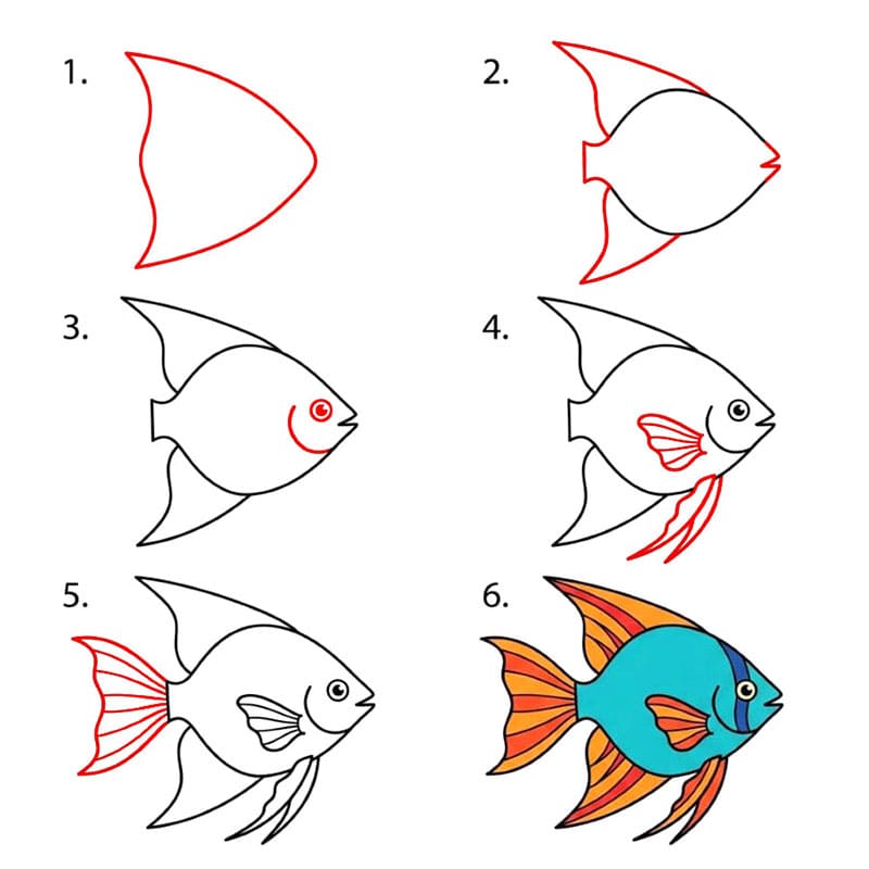 Tropische Kaiserfische zeichnen ideen