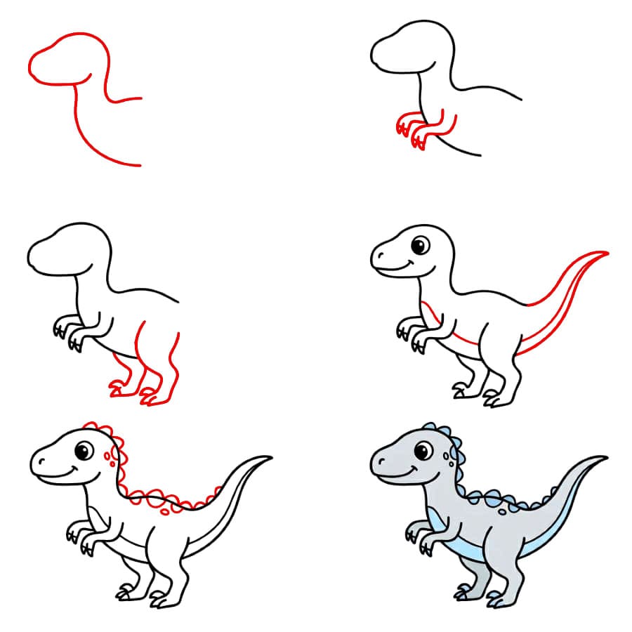 Velociraptor Baby zeichnen ideen