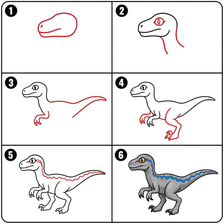 Velociraptor Jurassic Dinosaurier zeichnen ideen