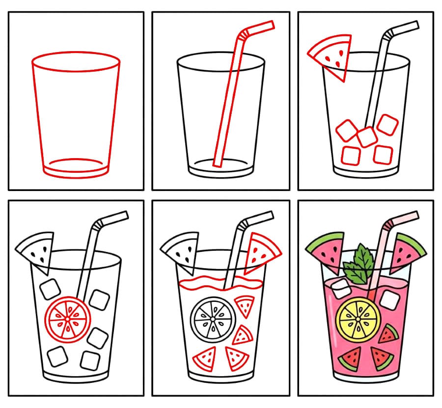 Wassermelonen Limonade zeichnen ideen