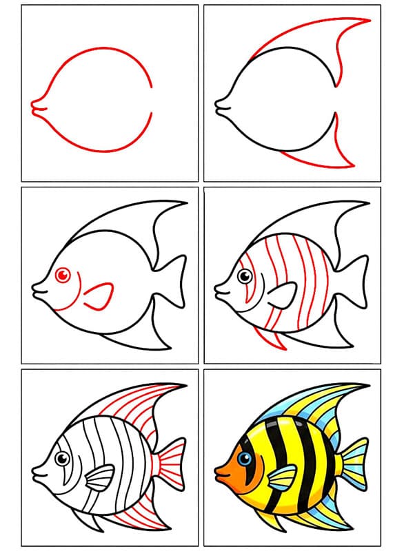Wunderschöne Kaiserfische zeichnen ideen