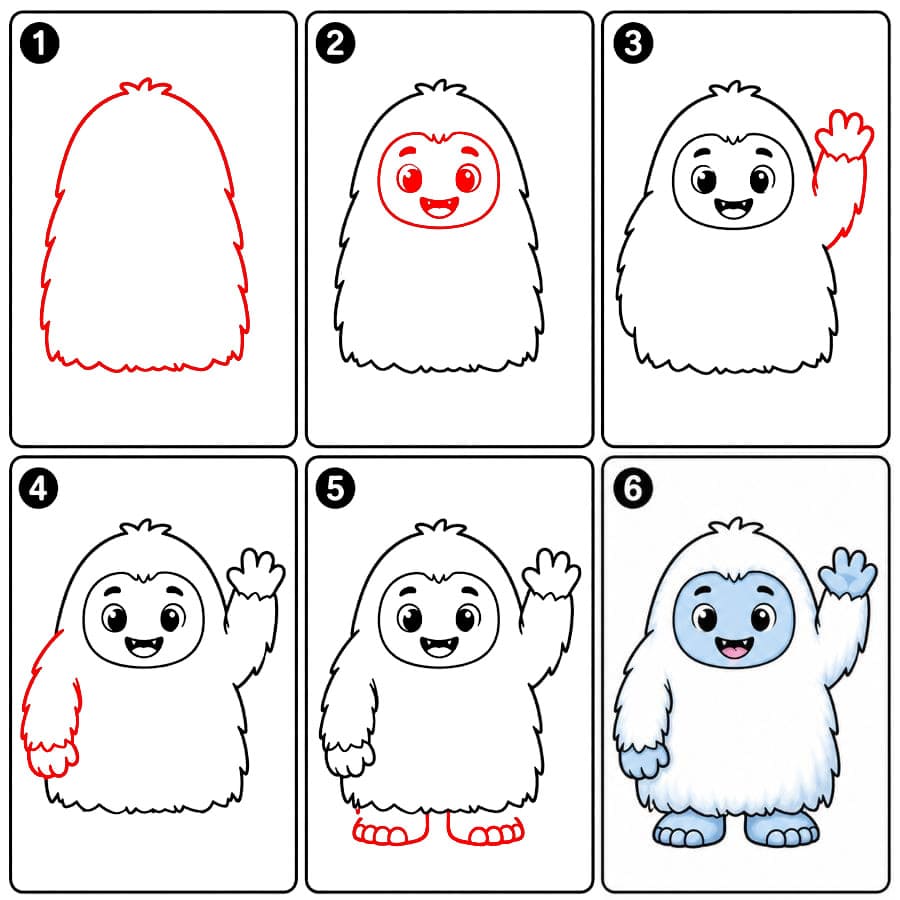 Freundlicher Yeti zeichnen ideen