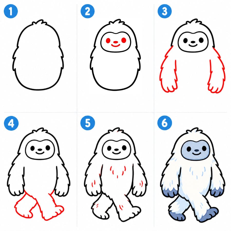 Gehender Yeti zeichnen ideen