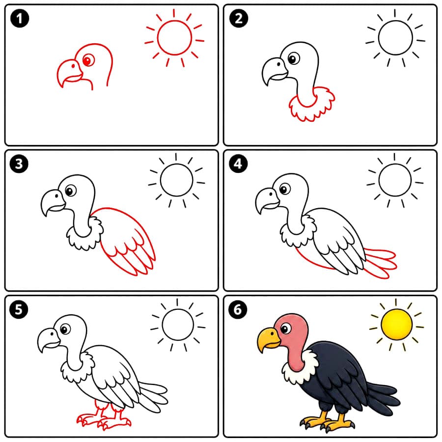Geier in der Sonne zeichnen ideen