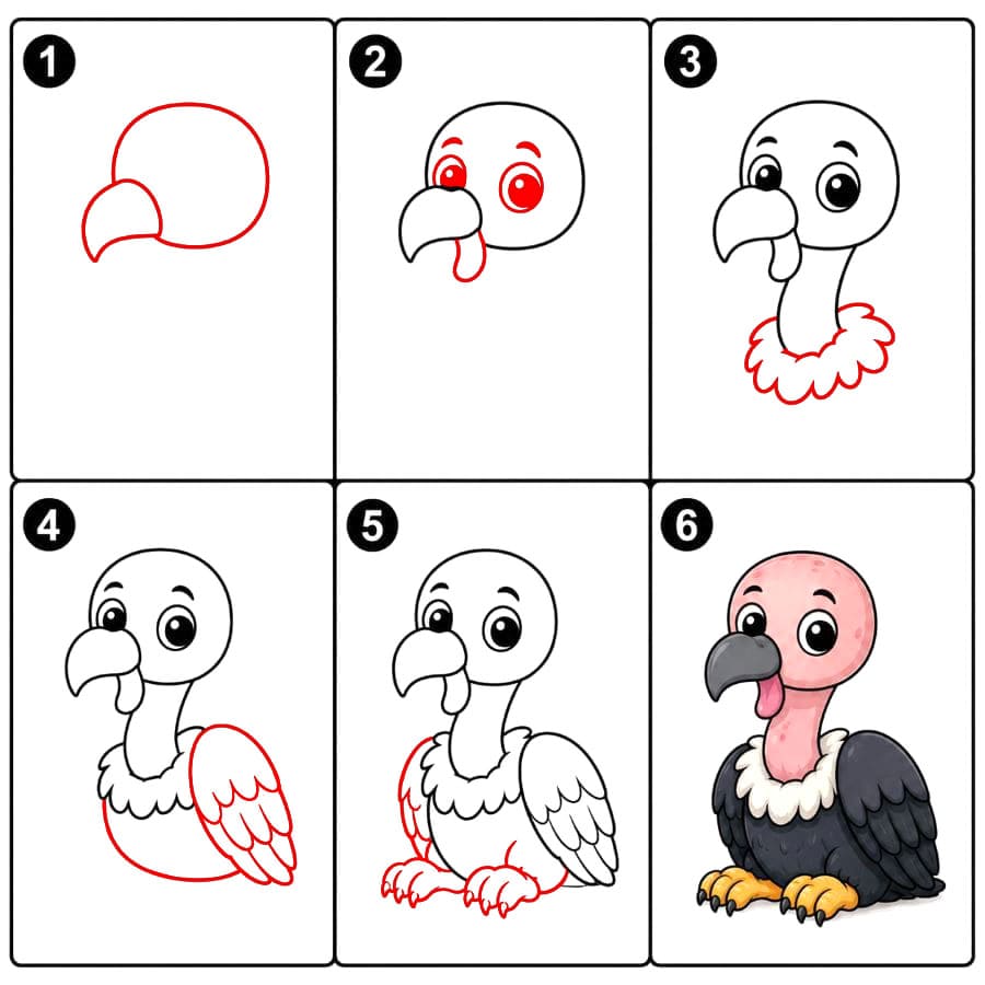 Geier mit großen Augen zeichnen ideen