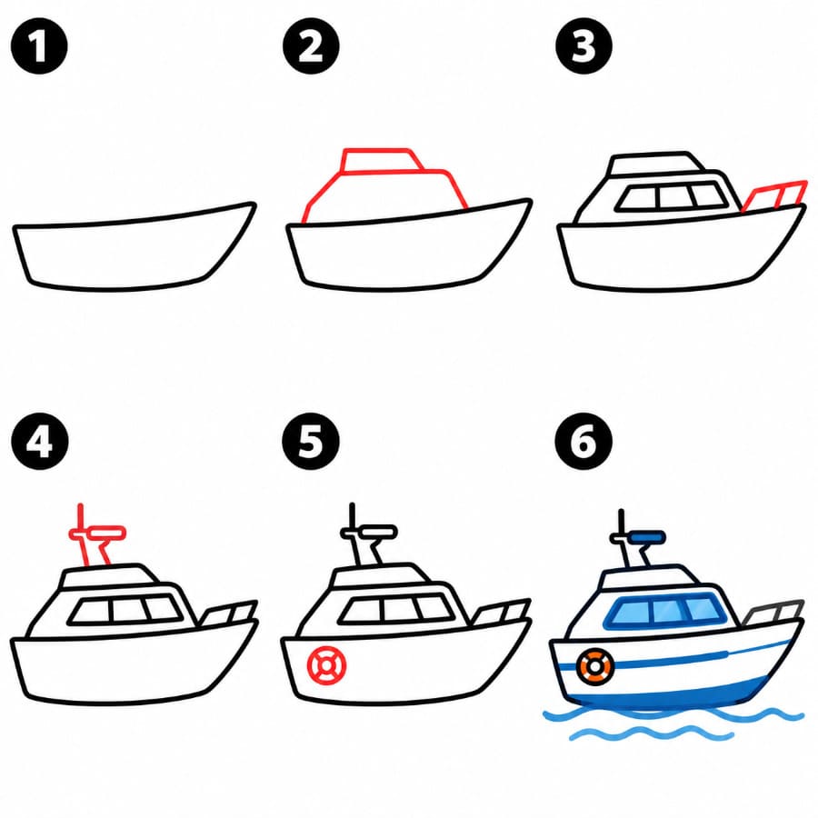 Gewöhnliche Yacht zeichnen ideen