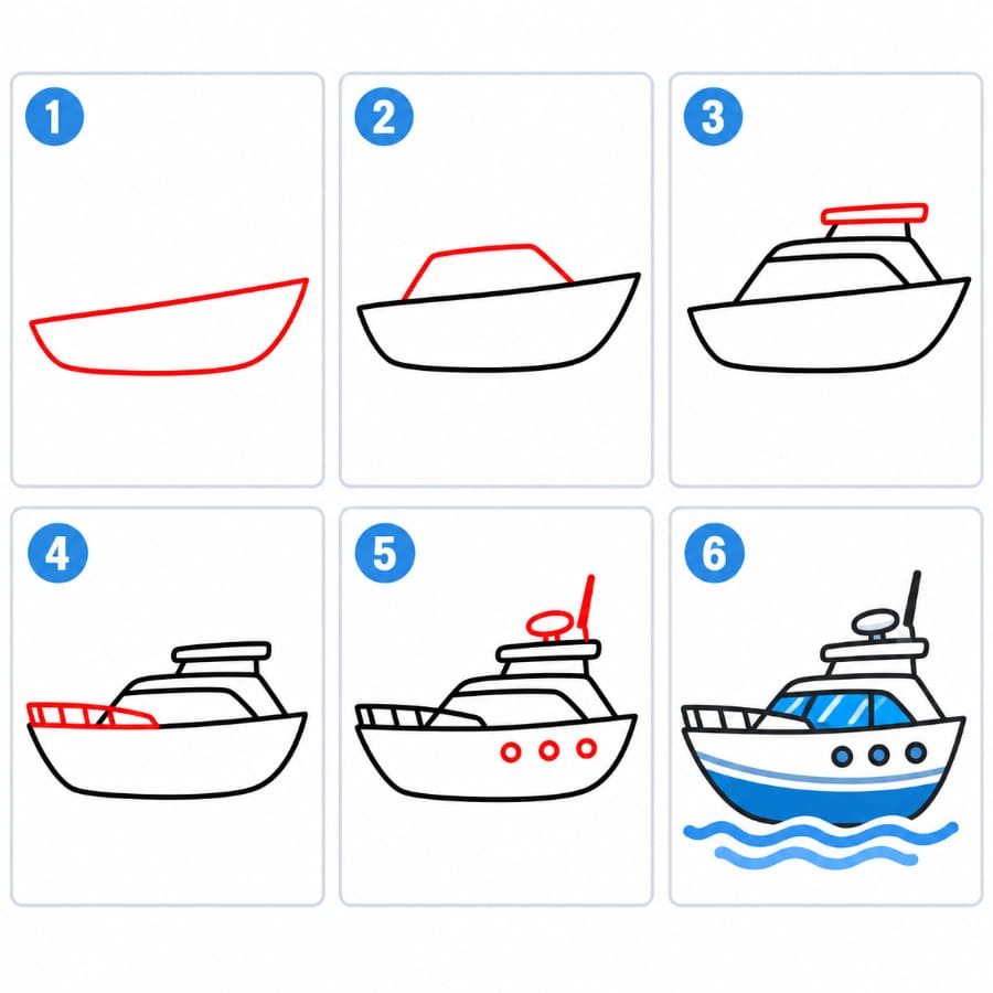 Große Yacht zeichnen ideen