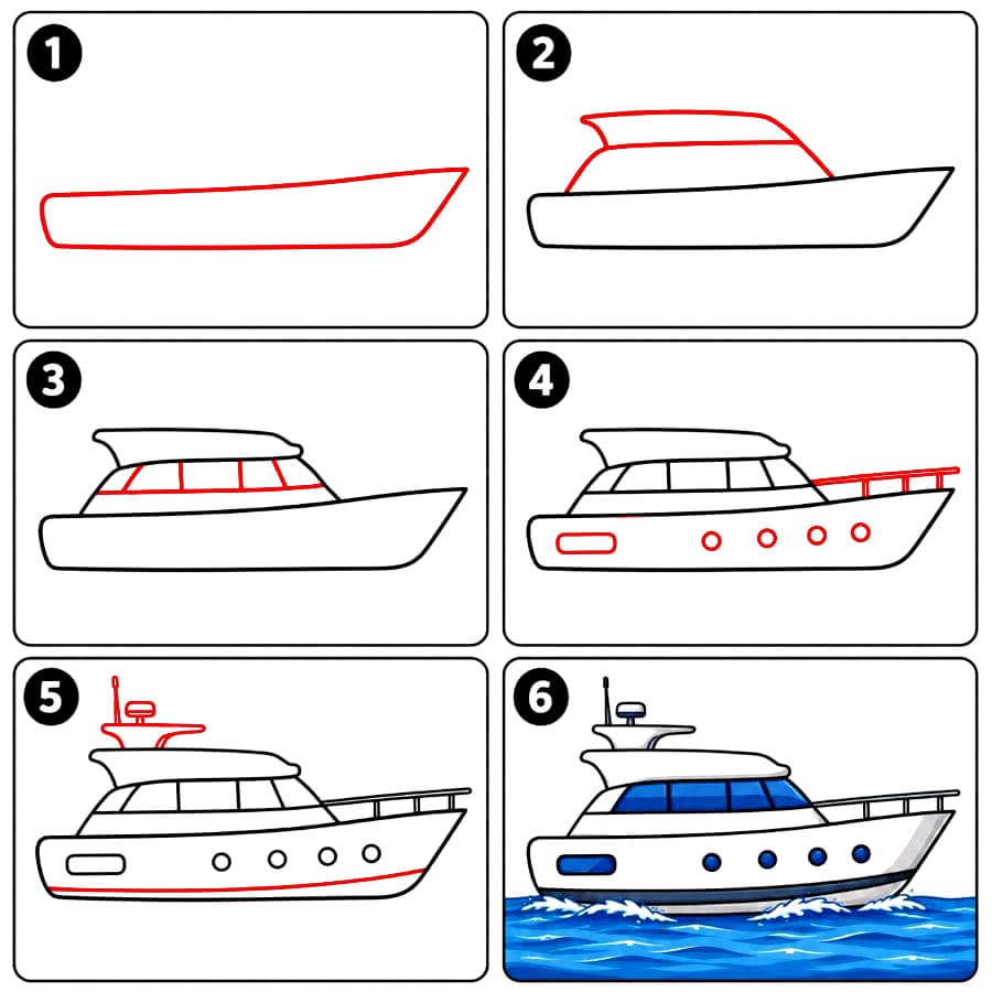 Luxusyacht zeichnen ideen