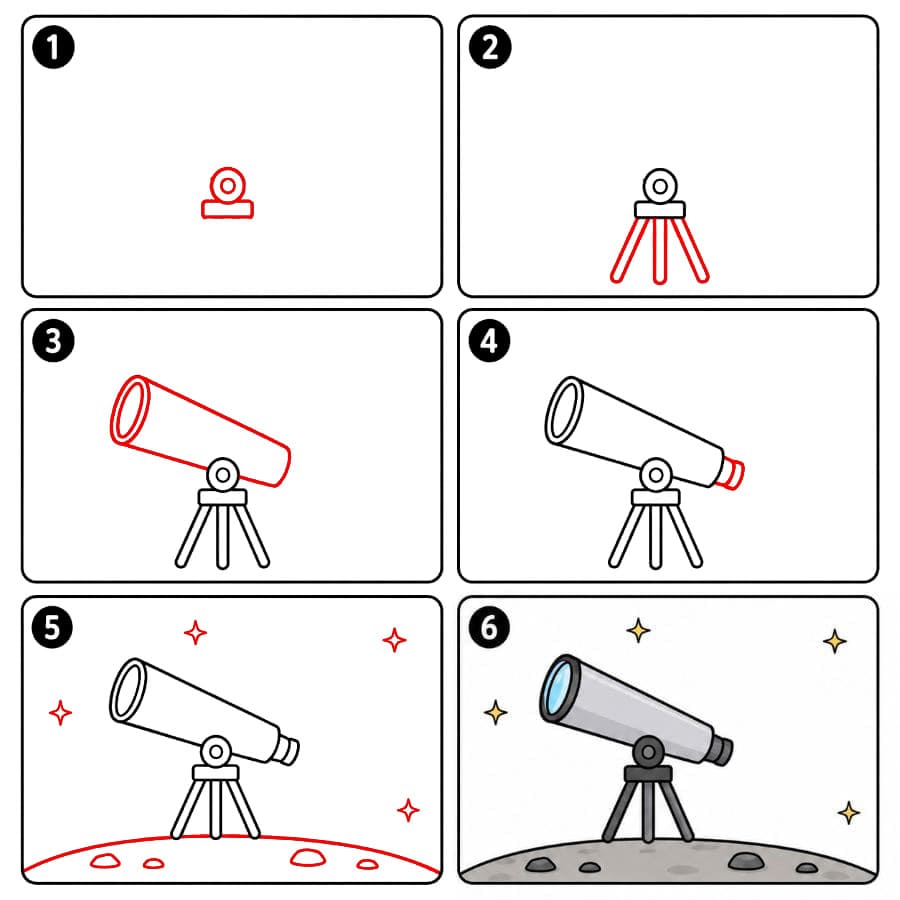 Minimalistisches Teleskop zeichnen ideen