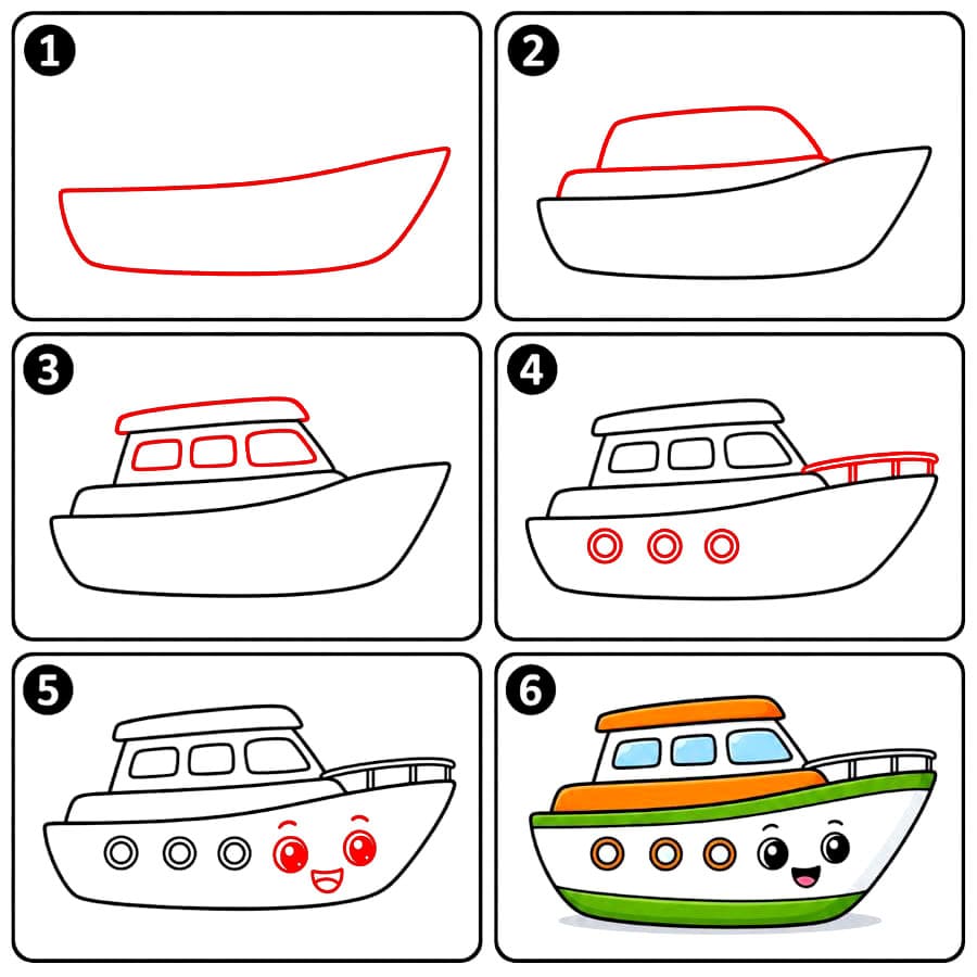 Niedliche Yacht Figur zeichnen ideen