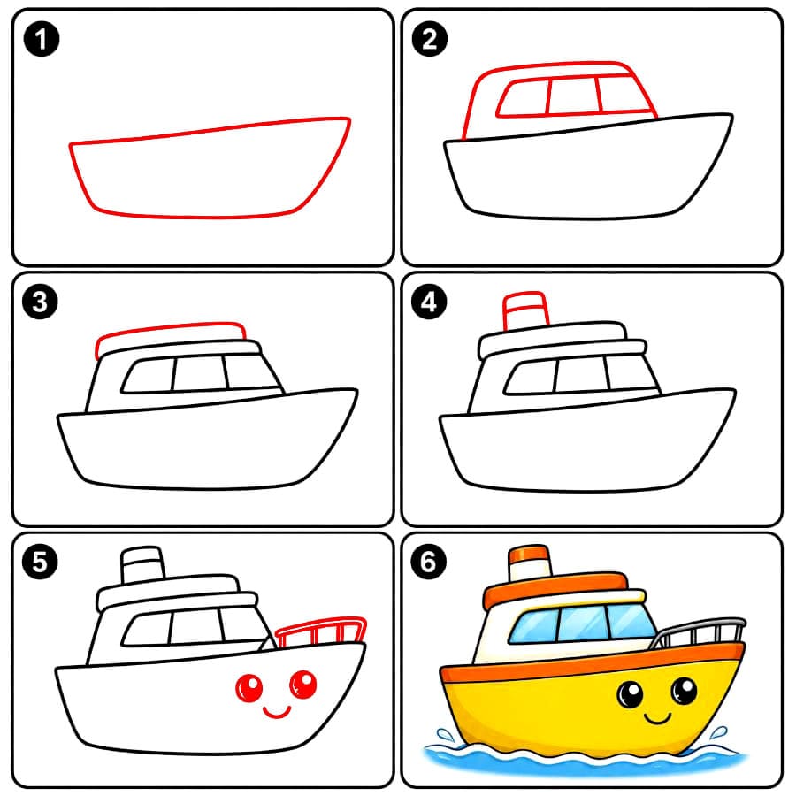 Niedliche Yacht zeichnen ideen